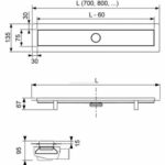Комплект TECElinus для монтажа дренажного канала 2 в 1, с основой для плитки “tile” и “steel”, с мембраной 700 мм, 15103079 — фото 2