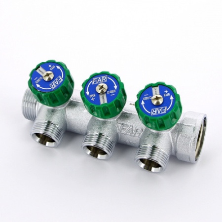 Регулирующий проходной коллектор FAR ВР-НР 1″х1/2″ с 3 отводами (EUR) FK 3822 112