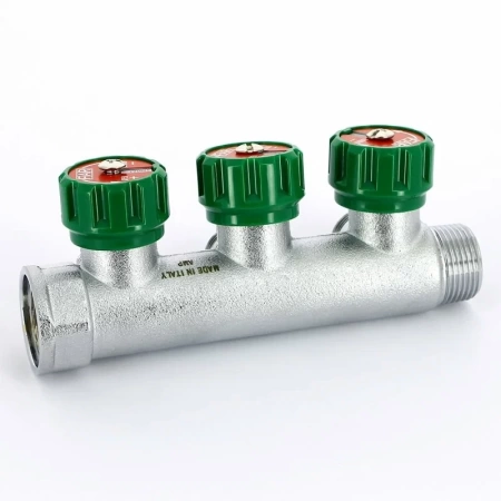 Коллектор регулирующий FAR Multifar 3822 3412TP 3/4″ НР-ВР, 3 отвода 1/2″ — фото 2