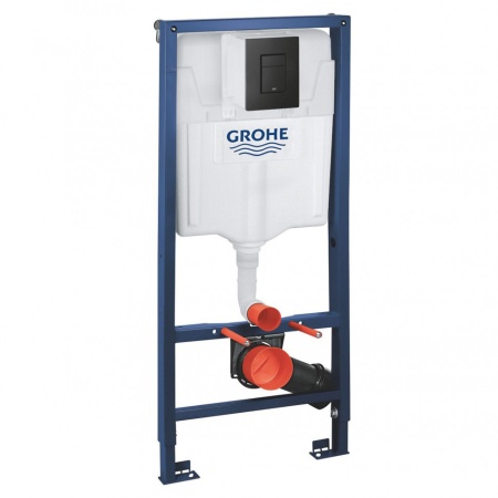 Инсталляция для унитаза GROHE 38811KF0, комплект 3 в 1, панель смыва черный матовый — фото 4