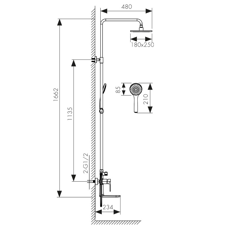 59182 Душевая система KAISER Linear — фото 2