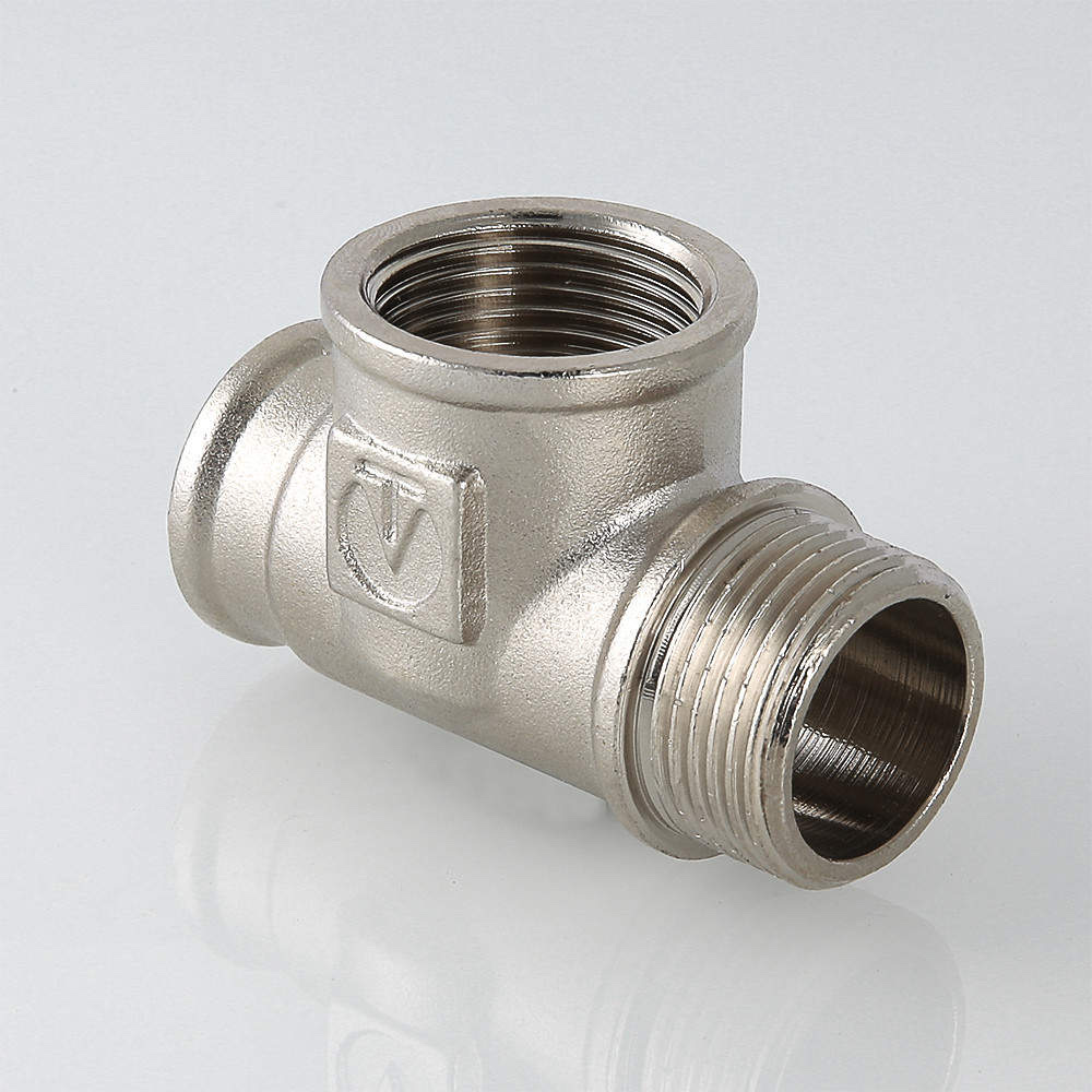 Фитинг резьбовой – тройник с переходом на наружную резьбу 1/2″ VTr.134.N.0004 — фото 2