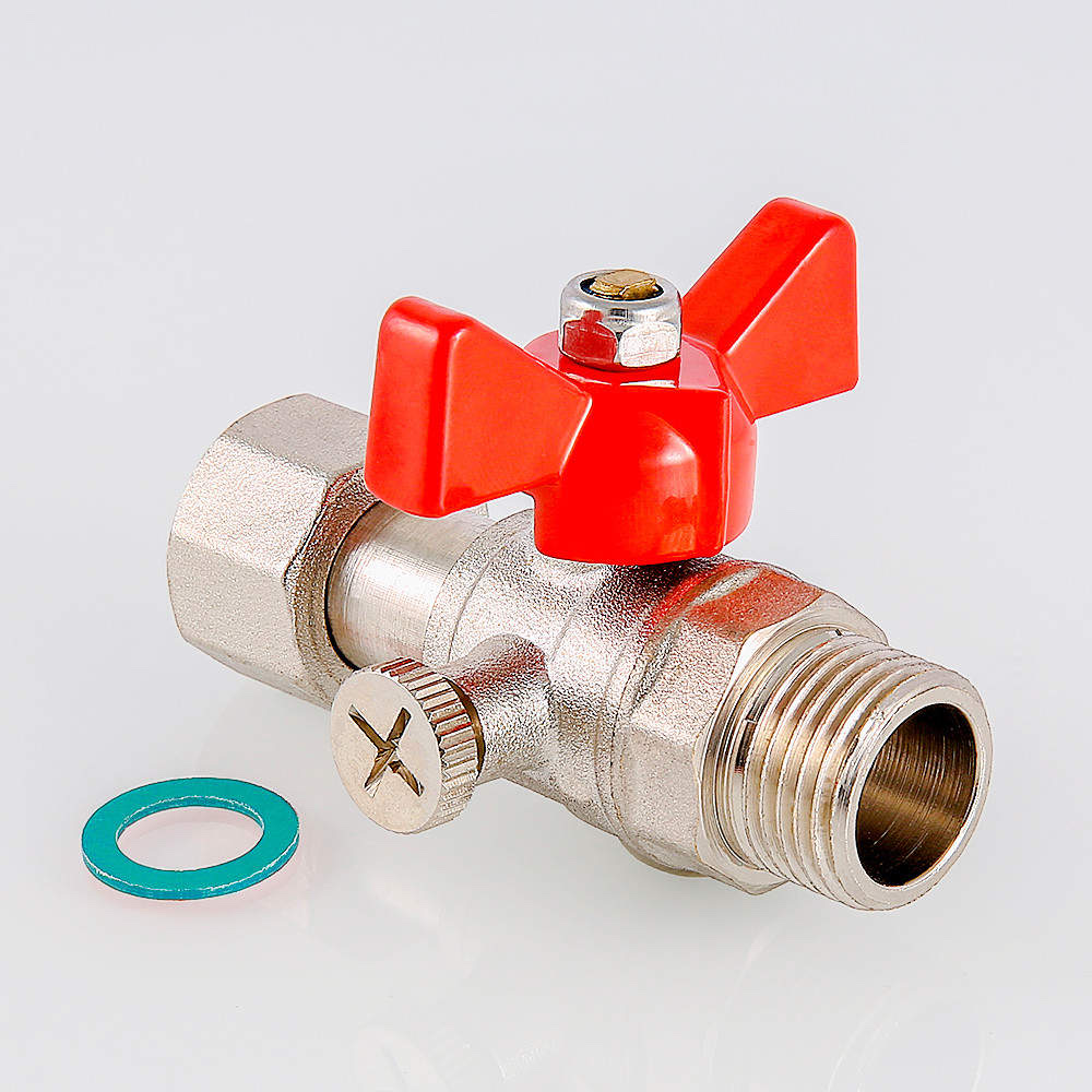 Кран шаровой для подключения манометра с наружной резьбой 1/2″ х 3/8″ VT.806.N.0403 — фото 2