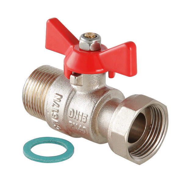 Кран шаровой с накидной гайкой и наружной резьбой 1″ VT.260.N.0606