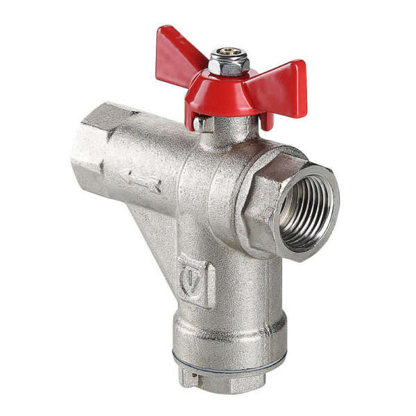 Кран шаровой со встроенным прямым фильтром 1/2″ VT.294.N.04