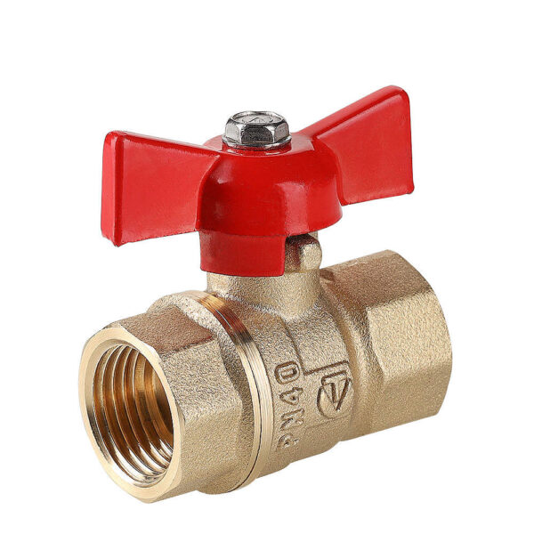 Кран шаровой «СТАНДАРТ» PN40 с ручкой-бабочкой и внутренней резьбой 1/2″ VT.122.GN.04