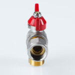 Кран шаровой угловой с накидной гайкой и наружной резьбой 1/2″ х 3/4″ VT.267.N.0405 — фото 3