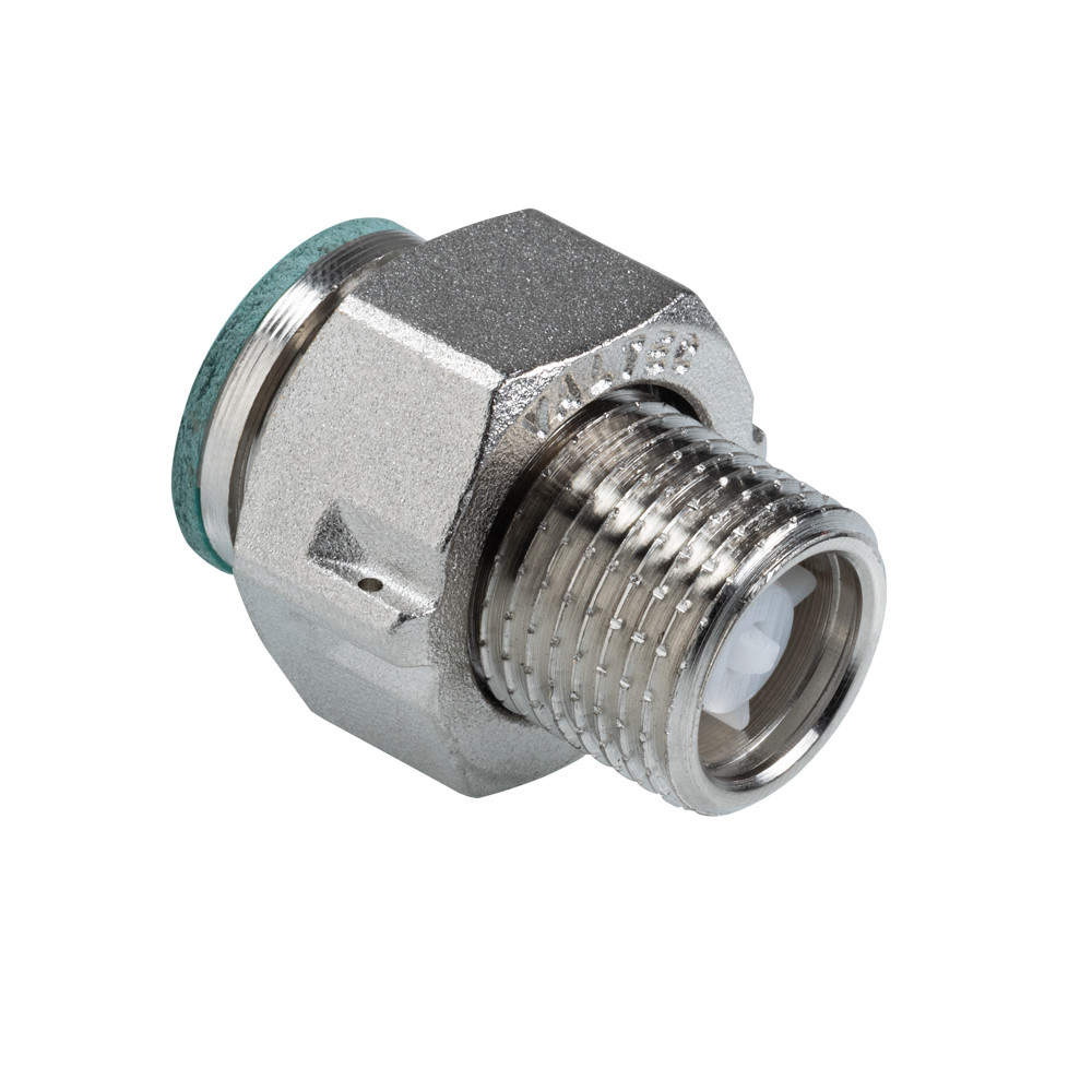 Полусгон с накидной гайкой и обратным клапаном 1/2″ VTr.612.N.0004