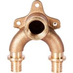 Проточный настенный угольник STOUT 16×1/2″ бронзовый для труб из сшитого полиэтилена — фото 1