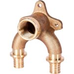 Проточный настенный угольник STOUT 16×1/2″ бронзовый для труб из сшитого полиэтилена — фото 2
