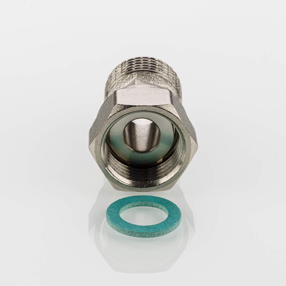 Резьбовой фитинг – полусгон с накидной гайкой и наружной резьбой 1/2″ x 1/2″ VTr.613.N.0404 — фото 3