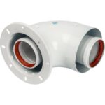 STOUT Элемент дымохода DN60/100 адаптер для котла угловой 90° коаксиальный (совместимый с Bosch, Buderus)(с логотипом) — фото 2