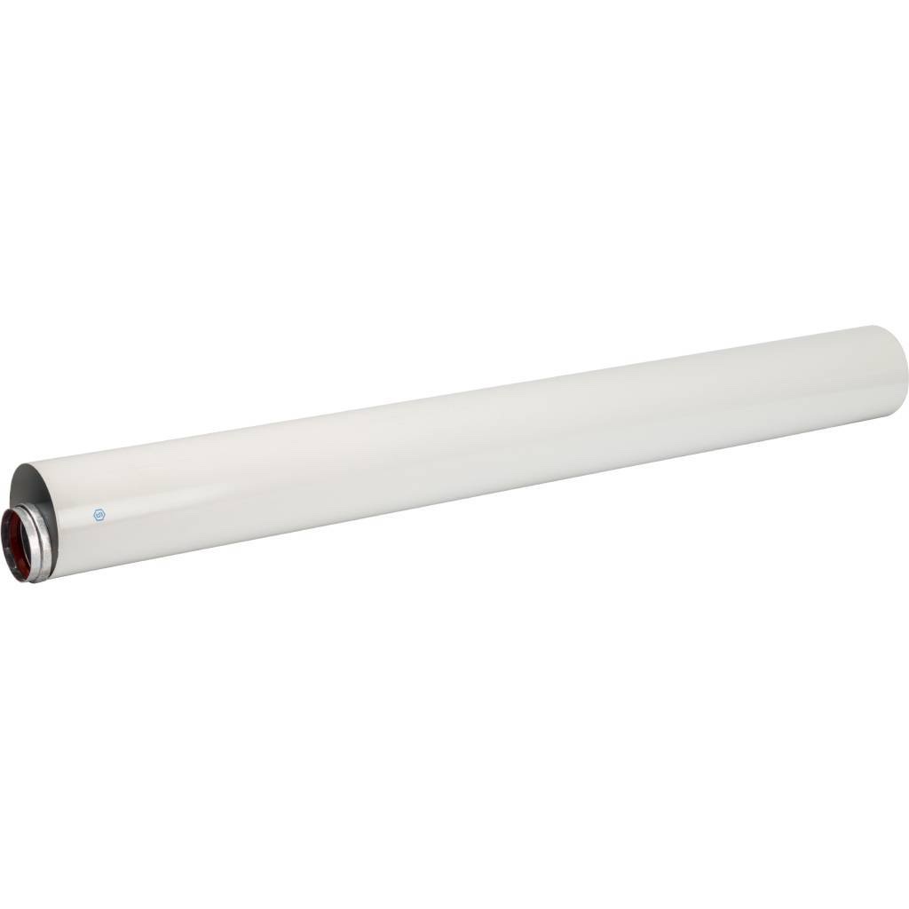 STOUT Элемент дымохода DN60/100 труба коаксиальная 1000 мм п/м, уплотнения и хомут в комплекте — фото 2