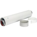 STOUT Элемент дымохода DN60/100 труба коаксиальная 500 мм п/м, уплотнения и хомут в комплекте — фото 1