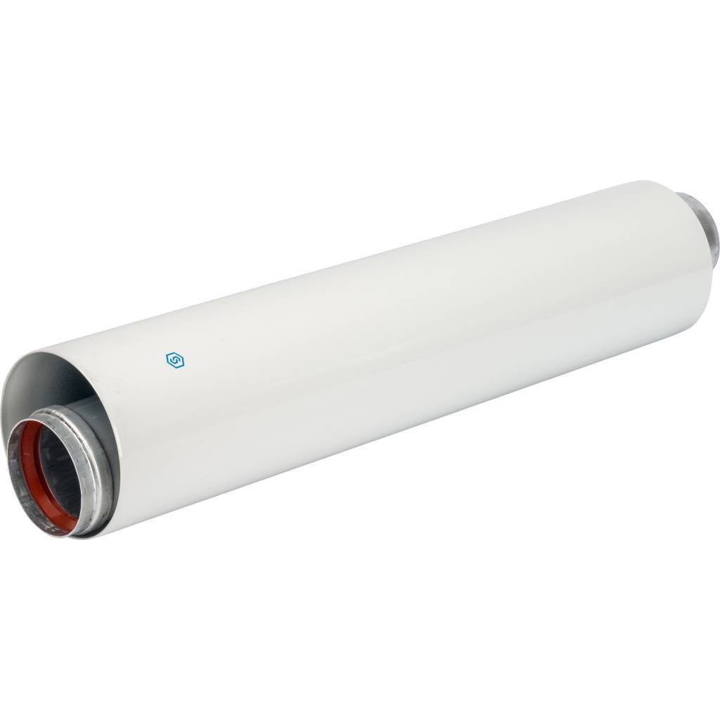 STOUT Элемент дымохода DN60/100 труба коаксиальная 500 мм п/м, уплотнения и хомут в комплекте — фото 2