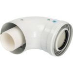 STOUT Элемент дымохода конденсац. адаптер 90° DN60/100 м/п PP-FE c хомутом (совместим. с Vaillant, Ariston) — фото 2