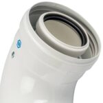STOUT Элемент дымохода конденсац. адаптер 90° DN60/100 м/п PP-FE c хомутом (совместим. с Vaillant, Ariston) — фото 4