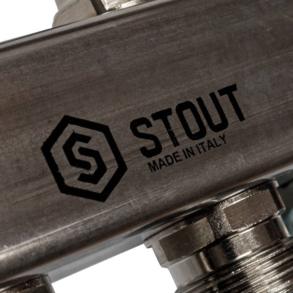 STOUT Коллектор из нержавеющей стали для радиаторной разводки 10 вых. — фото 2