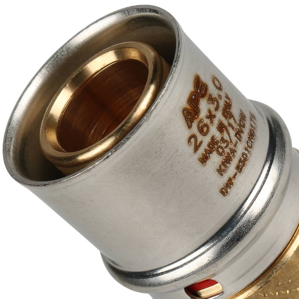 STOUT Муфта соединительная равнопроходная 26х26 для металлопластиковых труб прессовой — фото 3