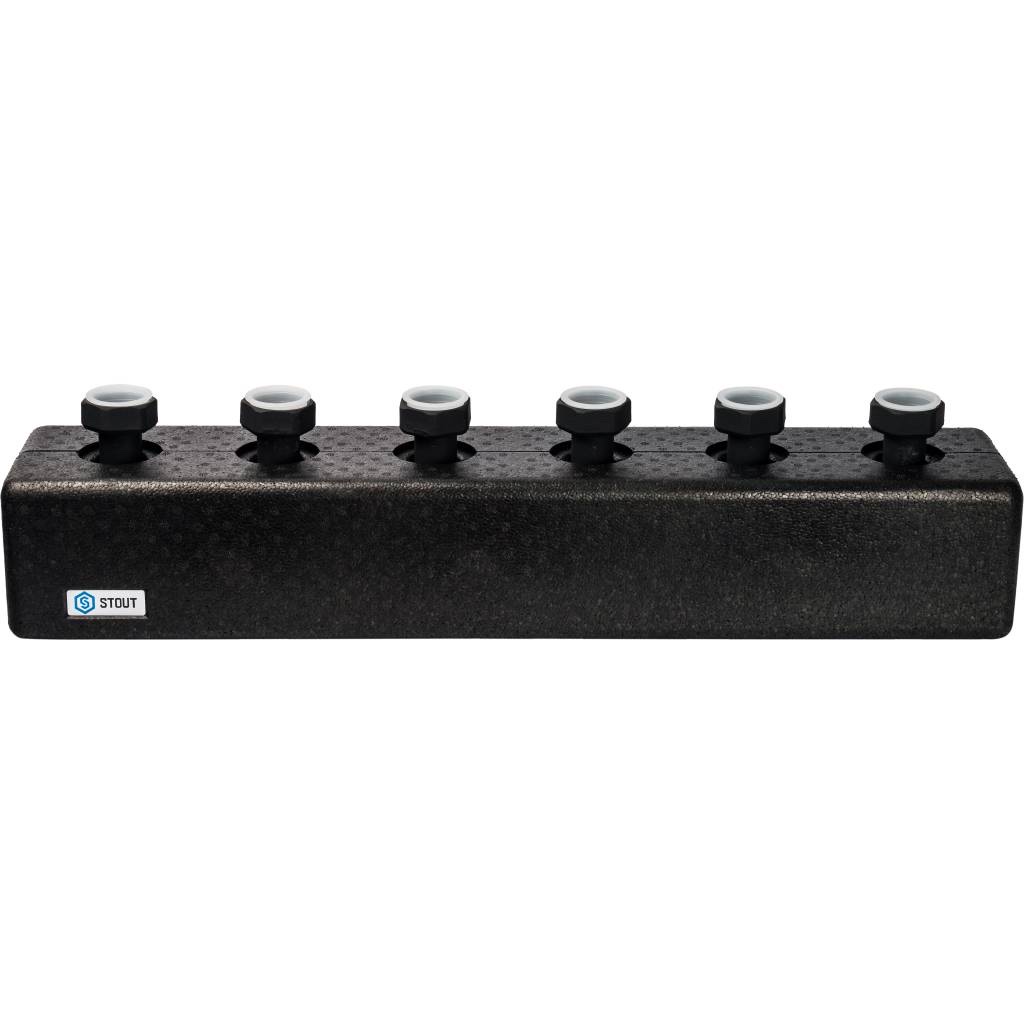 STOUT SDG-0016 Стальной распределительный коллектор 3 отопительных контура. В теплоизоляции DN 25 — фото 2