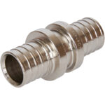 STOUT SFA-0003-002002 STOUT Муфта соединительная равнопроходная 20х2,0 никелированная для труб из сшитого полиэтилена аксиальный — фото 1