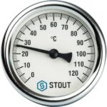 STOUT SIM-0001 Термометр биметаллический с погружной гильзой. Корпус Dn 63 мм, гильза 50 мм 1/2″, 0…120°С — фото 2
