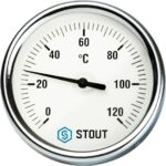 STOUT SIM-0001 Термометр биметаллический с погружной гильзой. Корпус Dn 80 мм, гильза 50 мм 1/2″, 0…120°С — фото 2