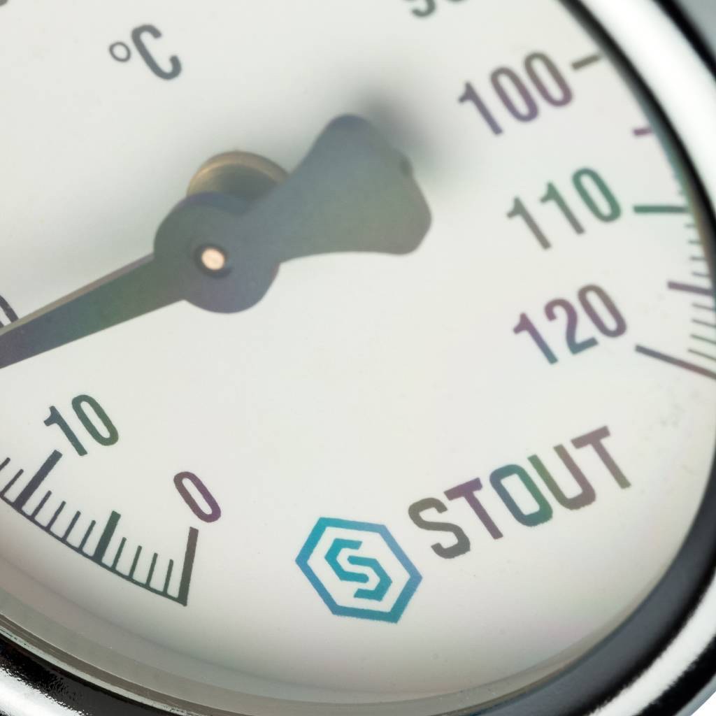 STOUT SIM-0004 Термометр биметаллический накладной с пружиной. Корпус Dn 63 мм, 0…120°С, 1″-2″ — фото 4