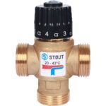 STOUT SVM-Термостатические Термостатический смесительный клапан для систем отопления и ГВС. G 1” M, 20-43°С KV 2,5 м3/ч — фото 3