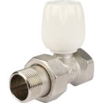 STOUT SVRs Клапан ручной терморегулирующий с неподъемным шпинделем, прямой 3/4″ — фото 1