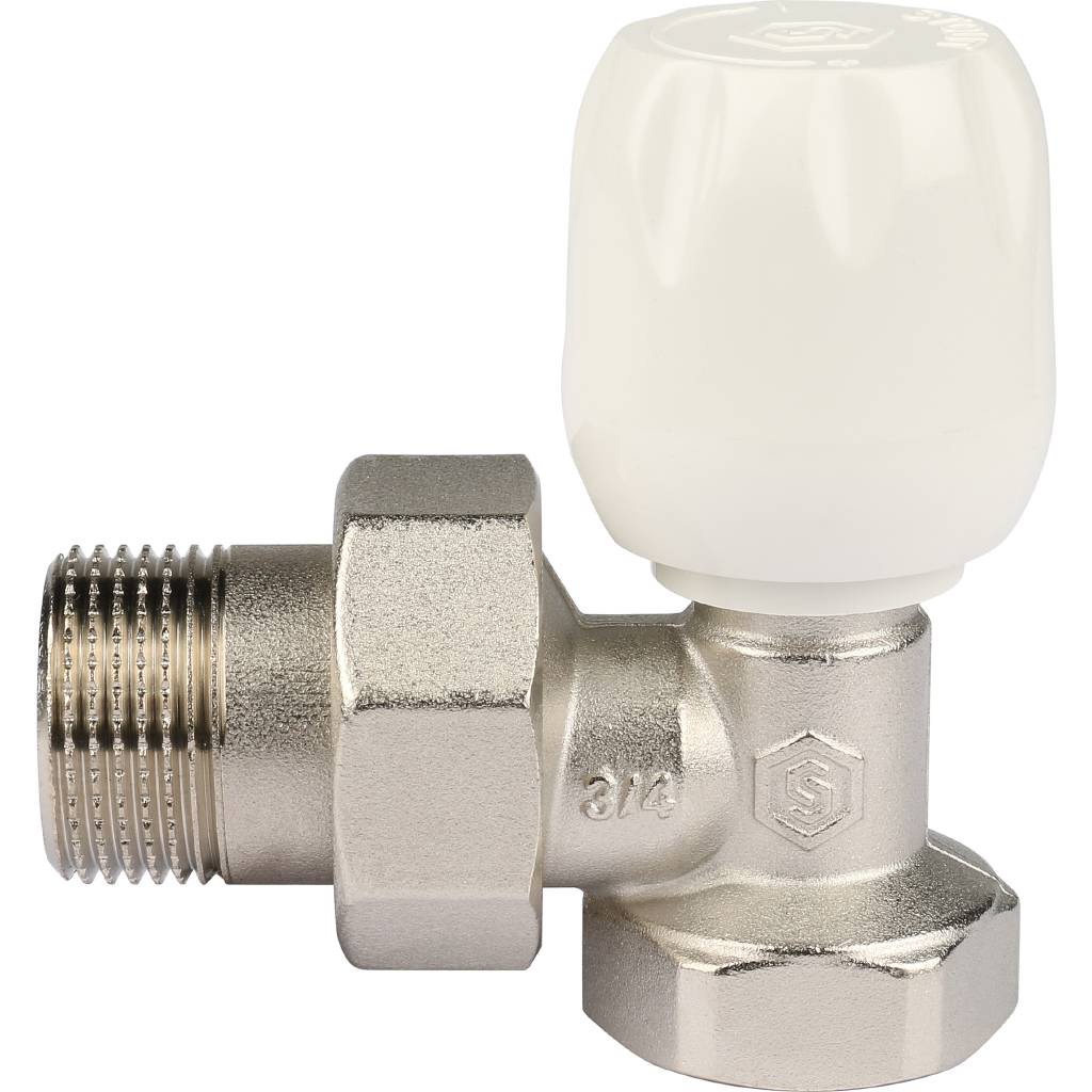 STOUT SVRs Клапан ручной терморегулирующий с неподъемным шпинделем, угловой 3/4″ — фото 2