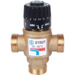 STOUT Термостатический смесительный клапан для систем отопления и ГВС 3/4 резьба — фото 2