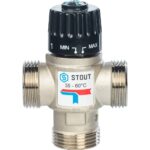 STOUT Термостатический смесительный клапан для систем отопления и ГВС 1 НР 35-60°С KV 1,6 — фото 3