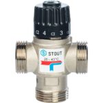 STOUT Термостатический смесительный клапан для систем отопления и ГВС. G1 НР 20-43°С KV 1,6 — фото 3