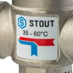 STOUT Термостатический смесительный клапан для систем отопления и ГВС 1 НР 35-60°С KV 1,6 — фото 4