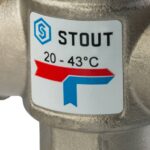 STOUT Термостатический смесительный клапан для систем отопления и ГВС. G1 НР 20-43°С KV 1,6 — фото 4